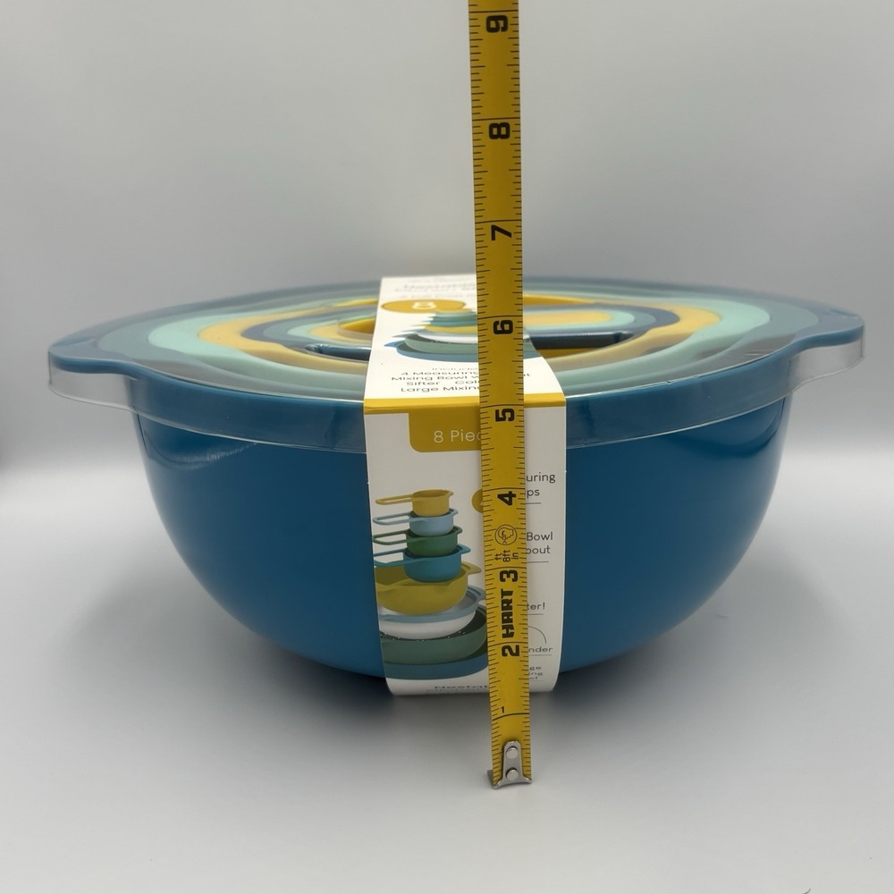 Home Collection Nestable 4 Measuring Cups Mixing Bowls Sifter Colander Prep Set - Picture 9 of 10